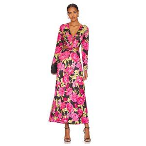 AFRM Assi Cutout Midi Dress - Fuchsia/Floral (Size Extra Small)